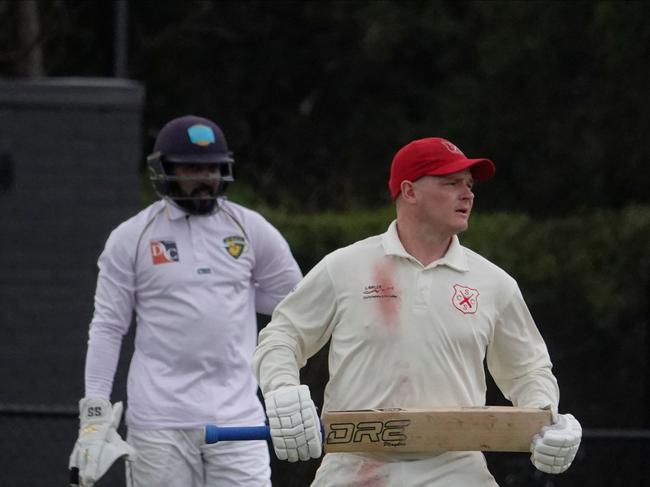 DDCA cricket : Springvale South v St MaryÃs. Springvale South batter Jordan Wyatt (c), Picture: Valeriu Campan