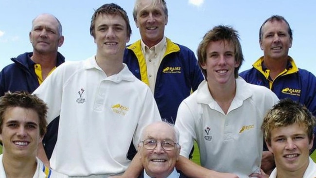 Ringwood royalty: David’s grandfather Norm (front, centre), Matthew and Daniel (front), Michael and David (second row), father Robin and uncles Chris and Noel in 2006. Picture: Lawrence Pinder