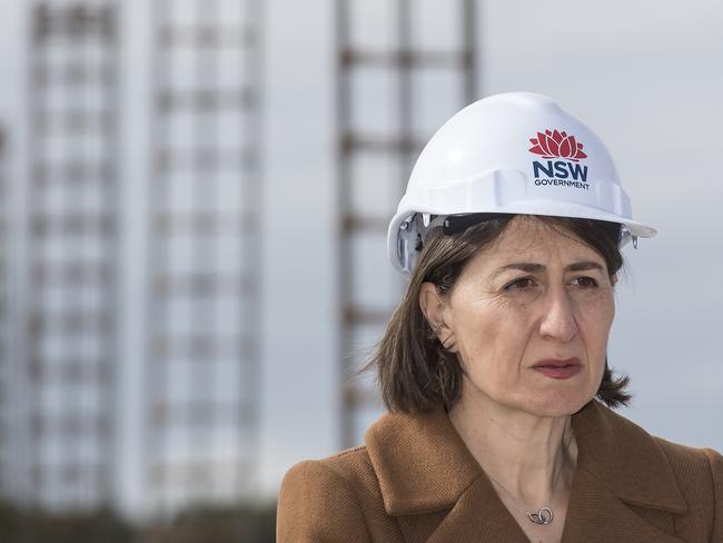 NCA NEWSWIRE. NSW Premier Gladys Berejiklian at the Wyong Hospital redevelopment site at Wyong on Tuesday, 11 August, 2020. Premier Gladys Berejiklian, Minister Health Brad Hazzard and Parliamentary Secretary for the Central Coast Adam Crouch will mark a major milestone in the $200 million Wyong Hospital redevelopment. (NCA NEWSWIRE / Troy Snook)