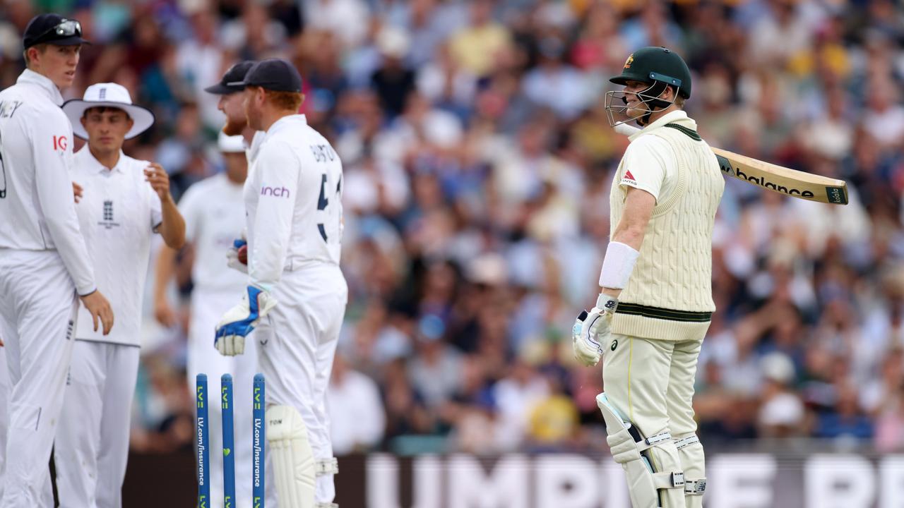 Steve Smith watches on as the third umpire makes their decision. (Photo by Ryan Pierse/Getty Images)