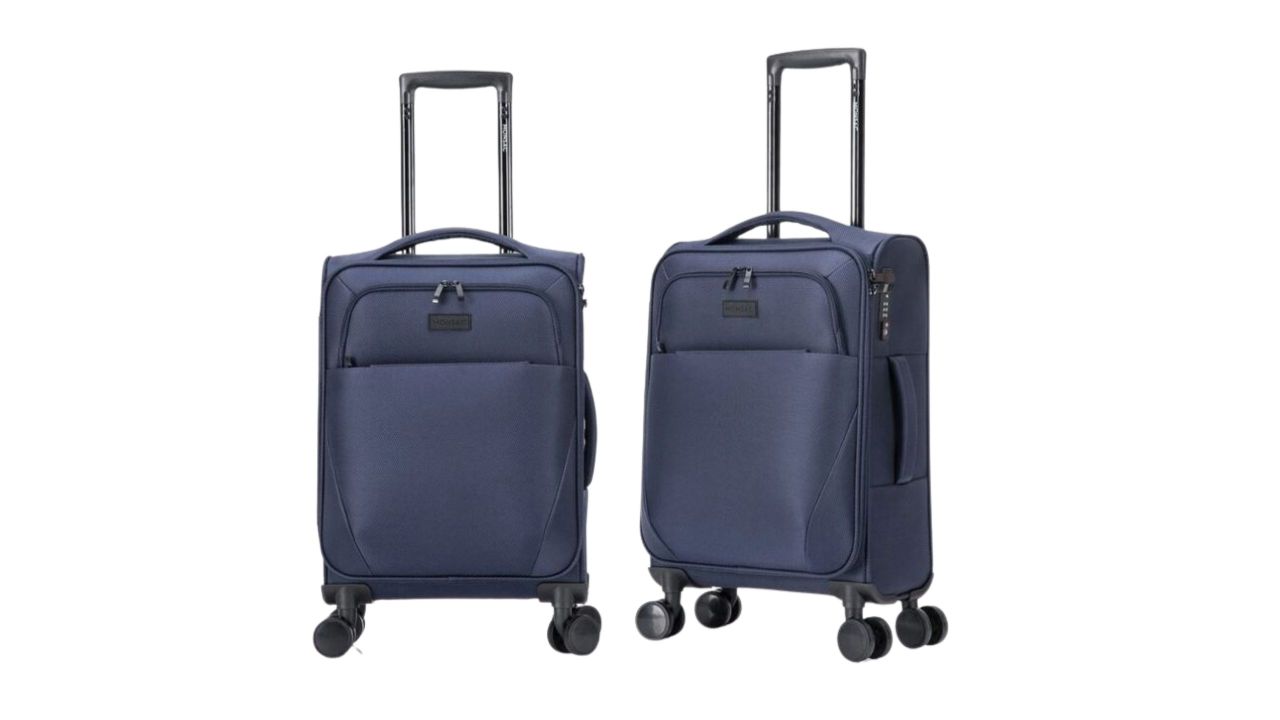 Monsac Pro Flex Small Soft Side Suitcase in Navy. Picture: Myer