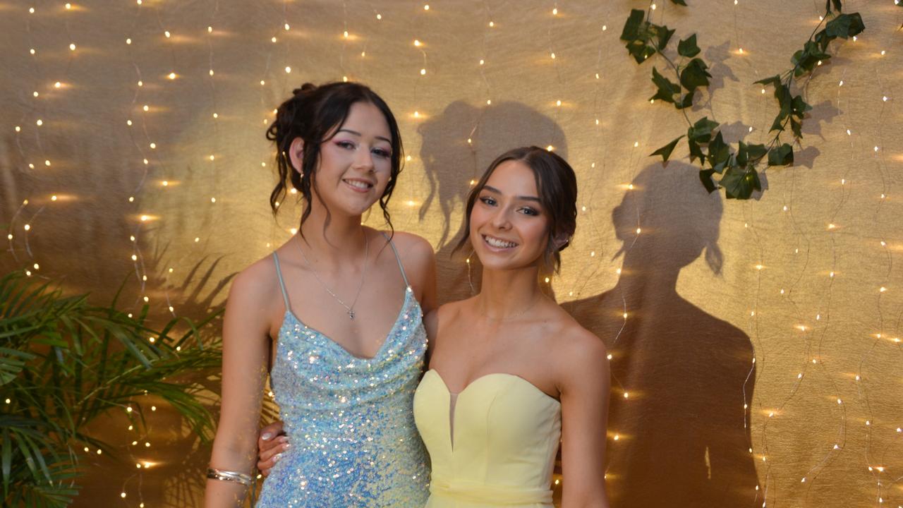 Nicola Caldwell and Lexie Campbell at the Toowoomba State High Schools Formal, November 13, 2024.