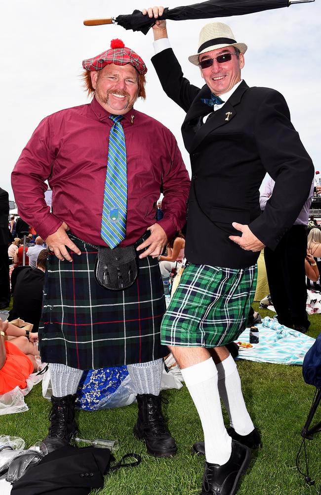 Melbourne Cup. 2015. Rick Horsburgh and Gregg Peters. Picture: Jake Nowakowski