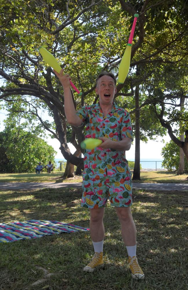 Juggler Michael Connell enjoyed the Nightcliff Seabreeze Festival, 2023. Picture: Sierra Haigh