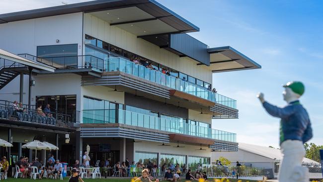 The controversial $12m grandstand at the Darwin Turf Club. Picture: Che Chorley