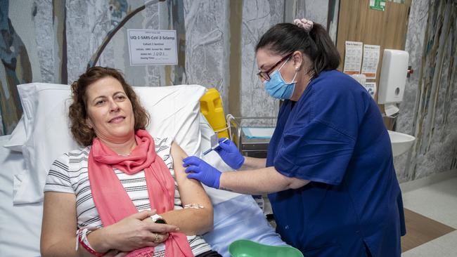 A volunteer receives the vaccine. Picture: NCA NewsWire / Supplied