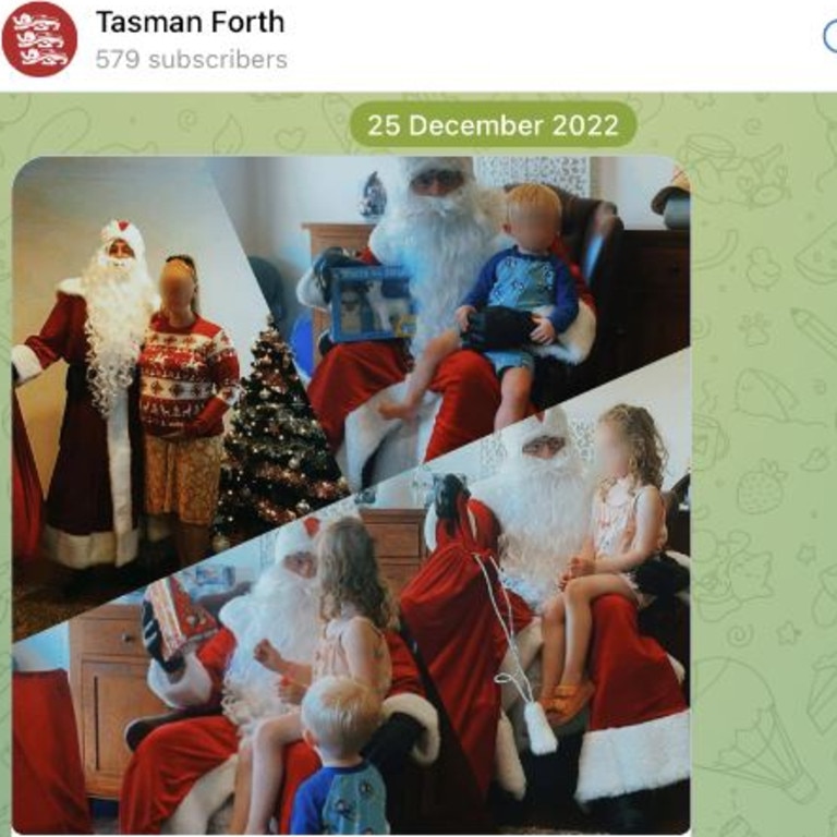 Tasman Forth’s Christmas message. Picture: Telegram