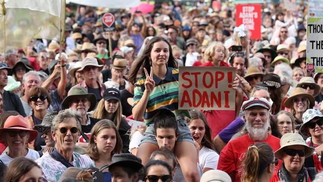 Elena Matiussi-Pimm of Lismore at the Stop Adani rally in Mullumbimby on the weekend. Picture: Liam Kidston.