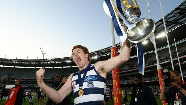 Gary Rohan celebrates at the MCG yesterday. Picture: Quinn Rooney/Getty Images