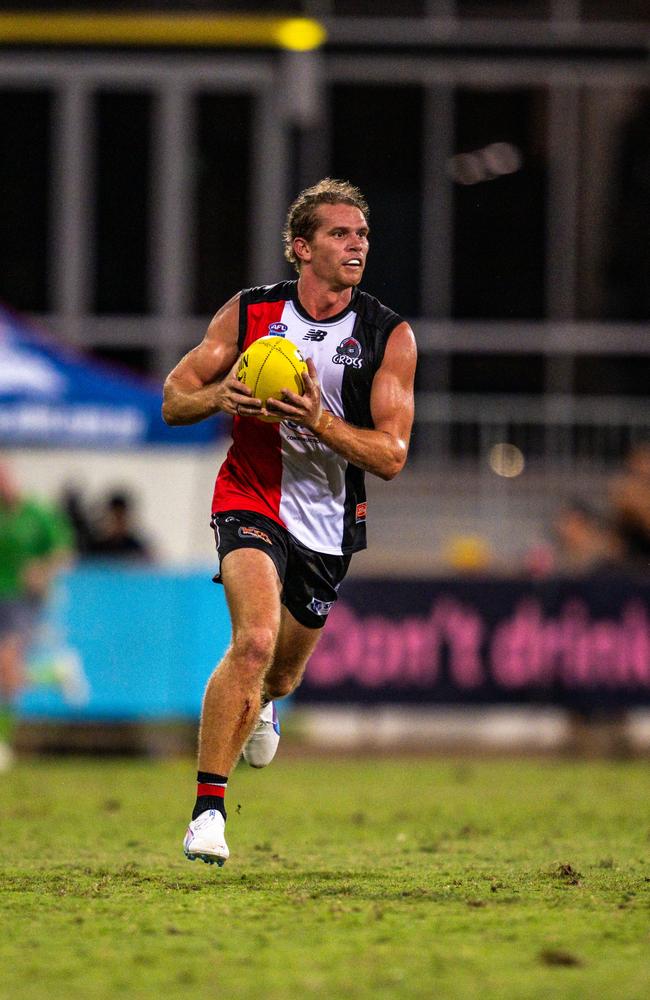 Jed Anderson playing for Southern Districts in the 2024-25 NTFL semi-final against the Nightcliff Tigers. Picture: Patch Clapp / AFLNT Media
