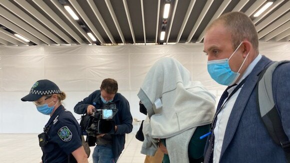 Alessandro Cavuoto, 32, has touched down in Adelaide after being extradited from New South Wales. He allegedly set fire to three people - killing one of them - at Woodville West last week. Picture: 9 News