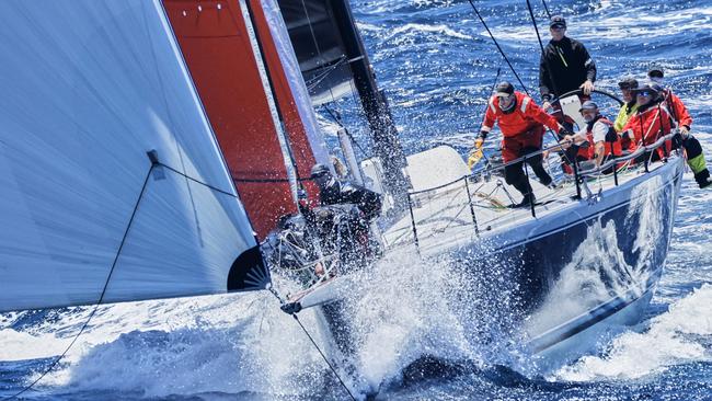 Tasmania's defending champion Alive powers down the NSW Coast on the opening day of the Rolex Sydney-Hobart. Picture Rolex-Carlo Borlenghi.jpg