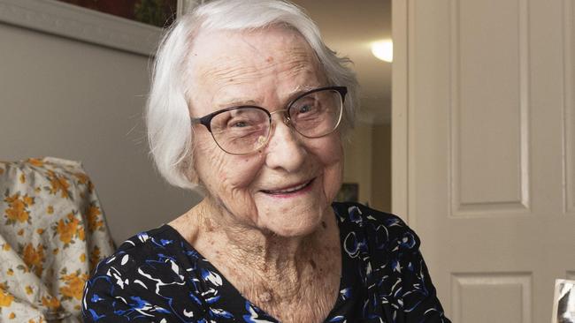 Beryl Schloss celebrates her 105th birthday, Tuesday, October 22, 2024. Picture: Kevin Farmer