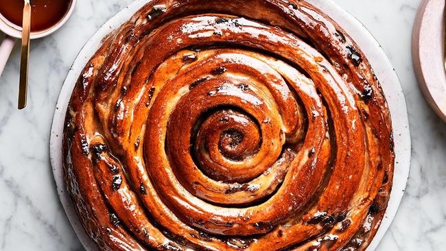 Giant cinnamon scroll with maple glaze.