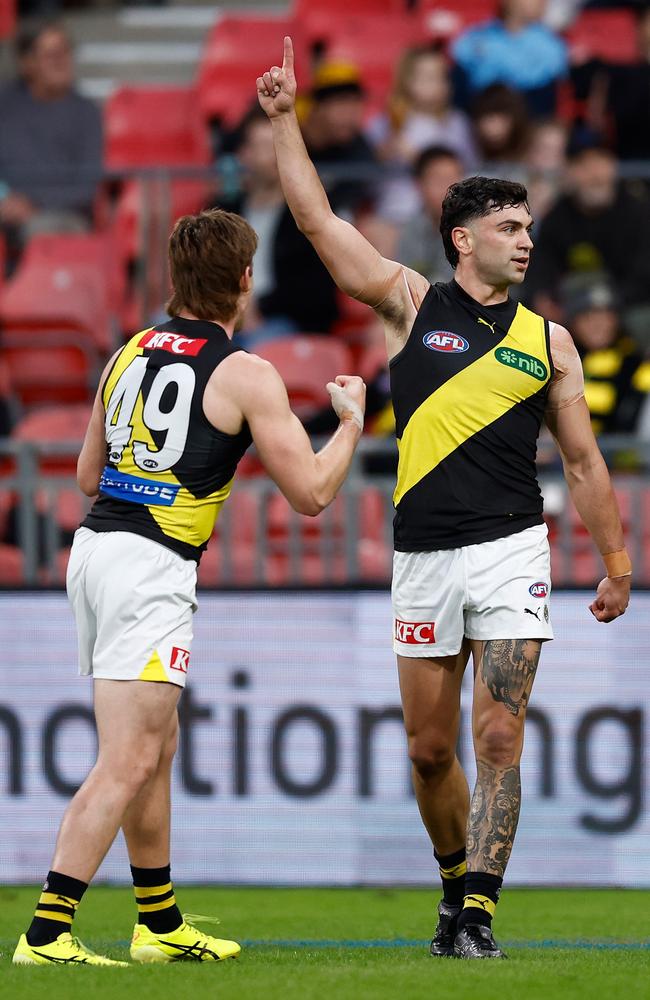 Tim Taranto almost got the young Tigers over the line. Picture: Michael Willson/AFL Photos
