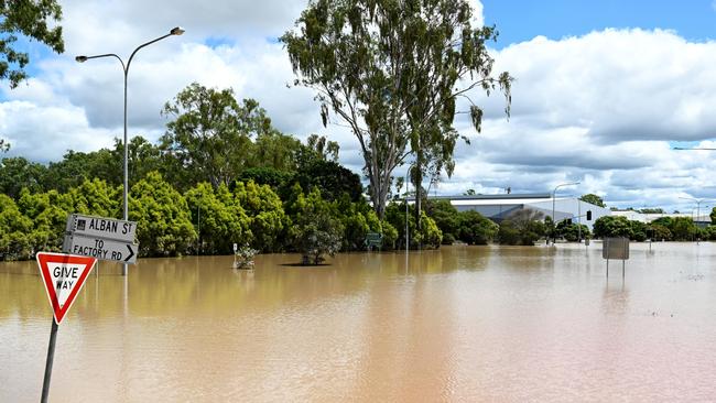 Flooding on Oxley Rd in the Brisbane suburb of Oxley in March 2022. Picture: Bradley Kanaris/Getty Images