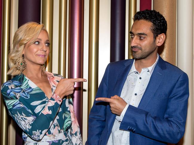 Carrie Bickmore and Waleed Aly from Chanel Ten’s The Project who are both nominated for a Gold Logie. Picture: Mark Dadswell
