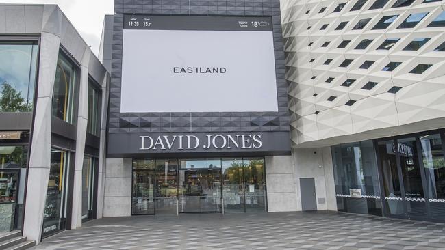 David Jones has dropped its top level at Eastland — and Strike Bowling and Holey Moley are moving in.