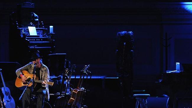 Musician Neil Young performs at Carnegie Hall on January 6 in New York City.