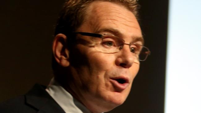 BHP Chief executive Andrew Mackenzie announcing profit results in Melbourne.