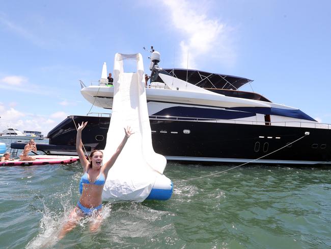 Australia Day on the Broadwater. Photo at Wavebreak Island of Chelsea Miller, Biggera Waters Photo by Richard Gosling