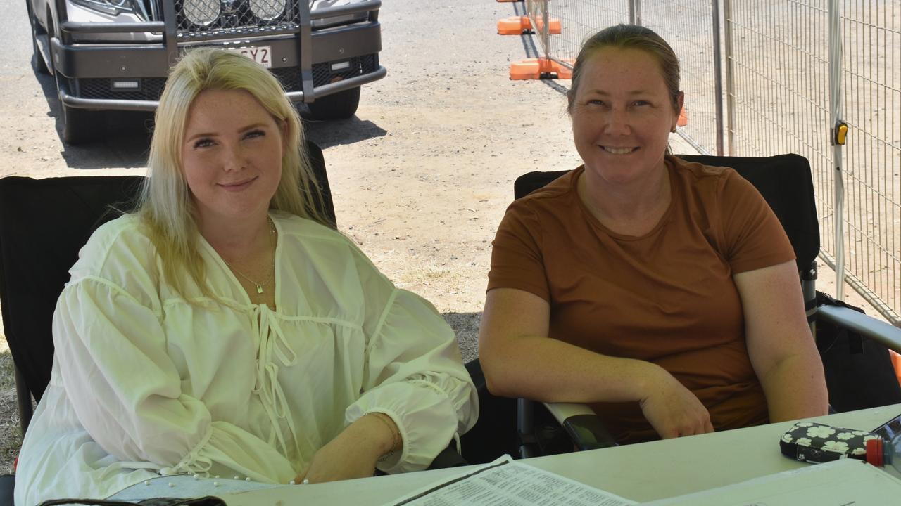 Rockhampton's Emily and Stacey Franklin at the APRA National Finals Rodeo at CQLX Gracemere on November 9, 2024.