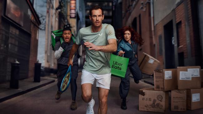 Tennis champion Sir Andy Murray being chased through alleyways in Melbourne’s Chinatown district. Picture: Supplied