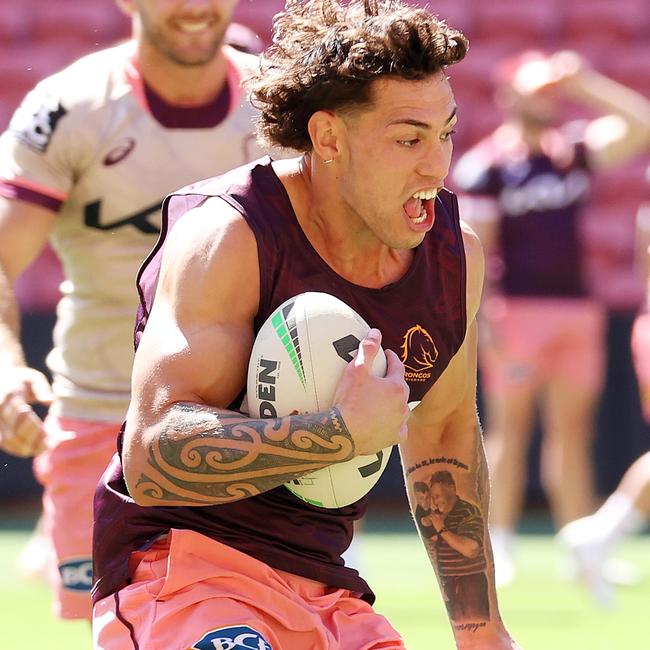 Jordan Riki has cemented himself in Brisbane’s lineup. Picture: Liam Kidston