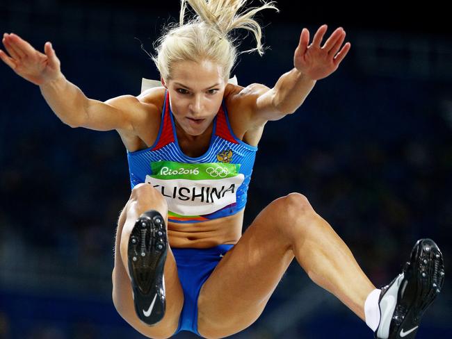 Klishina soars into the long jump final.