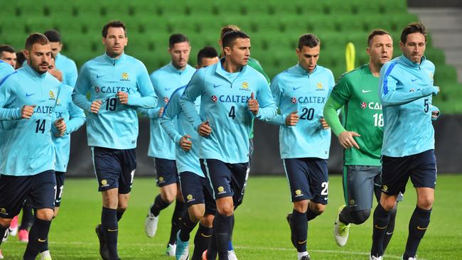 Socceroos training.