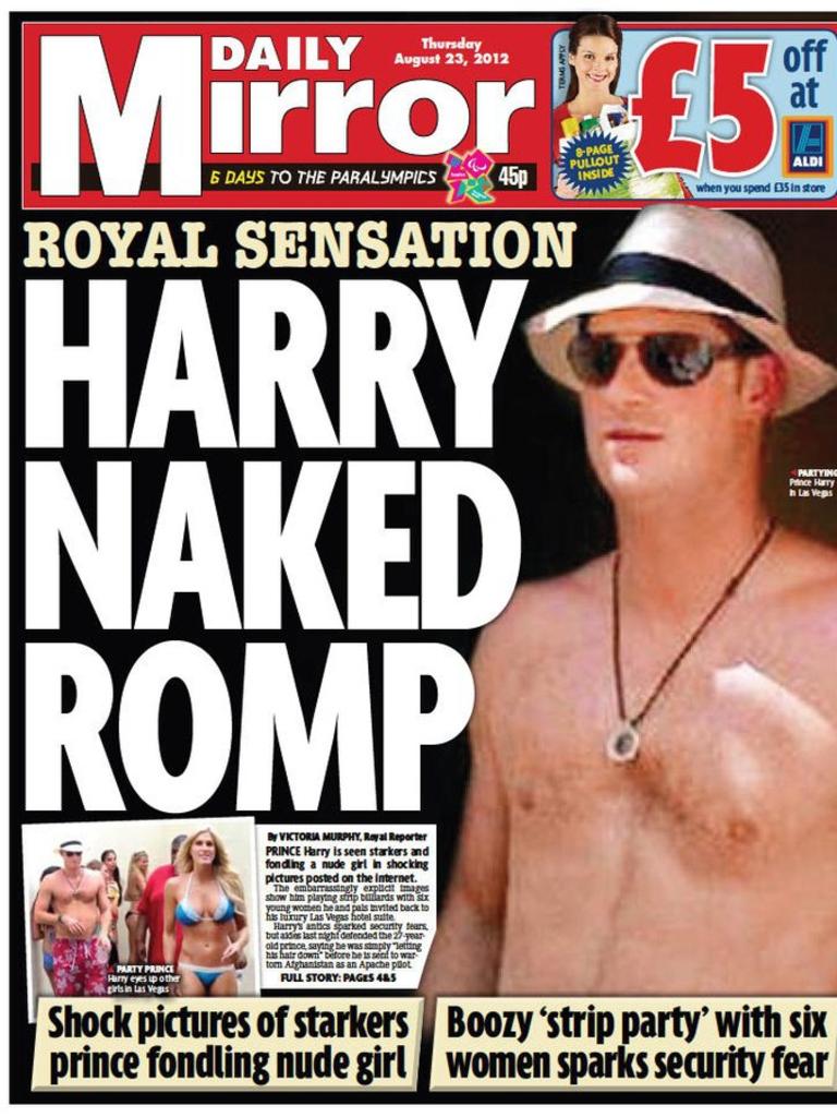 Former stripper holds up black underpants she claims Prince Harry