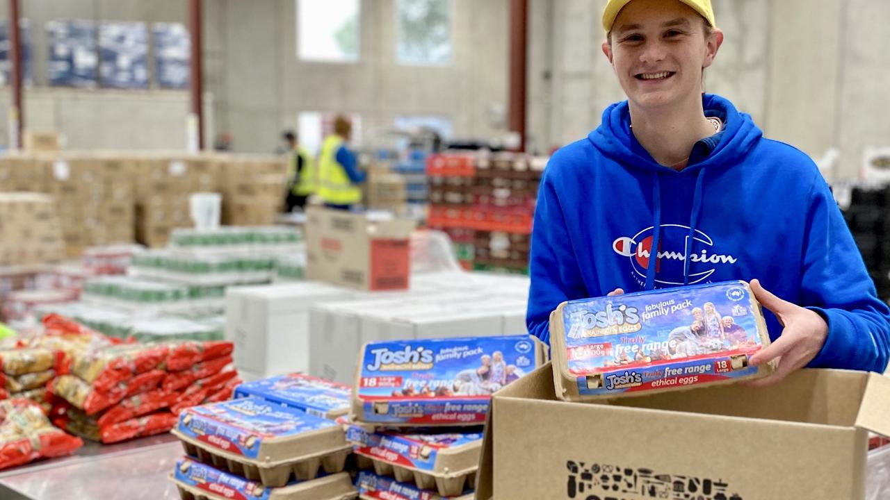 Josh now helps his family deliver the eggs.