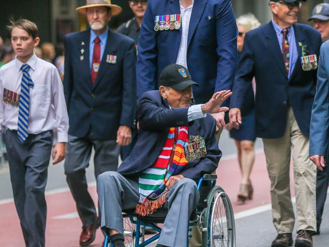 Vietnam Veteran Greg West in Brisbane for the 2023 ANZAC Day March. Picture: NCA NewsWire / Glenn Campbell
