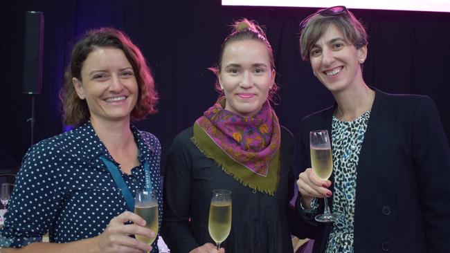 Abby Glasser, Abbey Britt-Keen and Sophia Benedetti at the Westpac High Tea at Beef Australia 2024. Picture: Aden Stokes