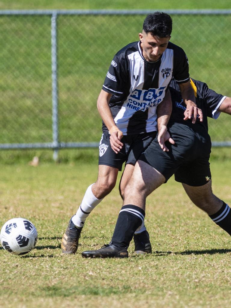 Amar Jarullah of Willowburn against West Wanderers in U23 men FQ Darling Downs Presidents Cup football at West Wanderers, Sunday, July 24, 2022. Picture: Kevin Farmer