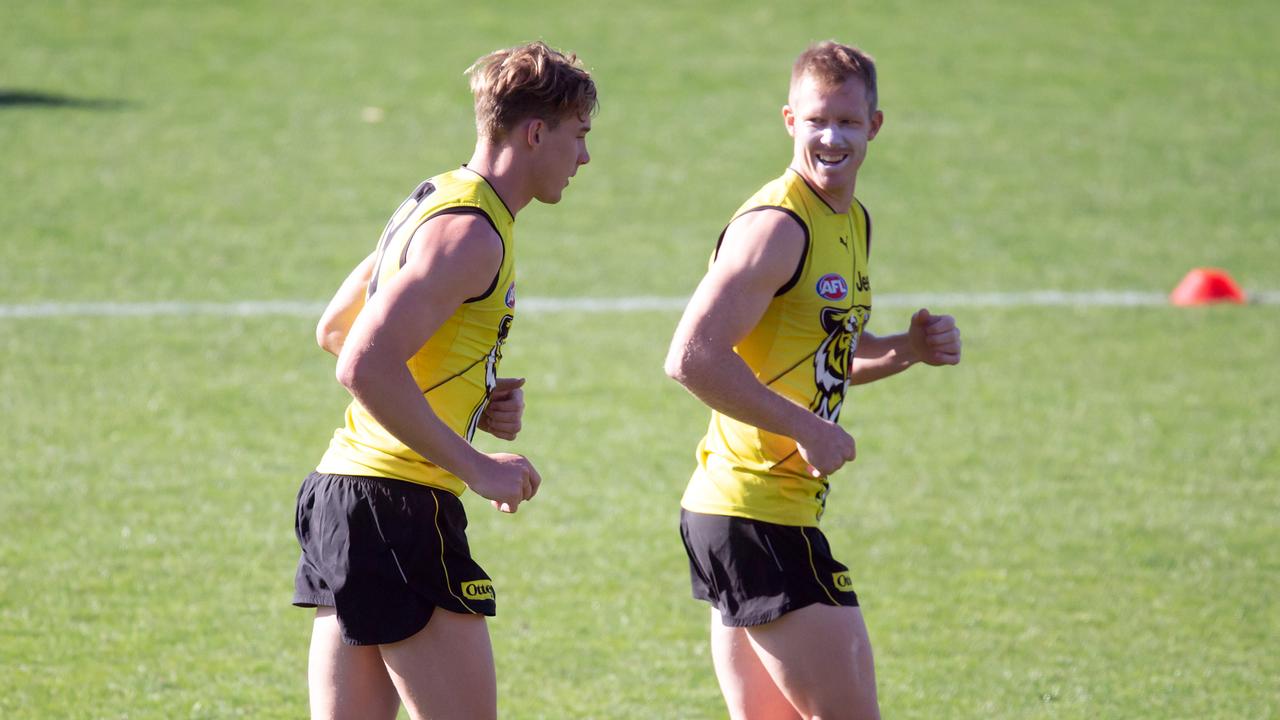 Tom Lynch and Jack Riewoldt. Picture: Sarah Matray