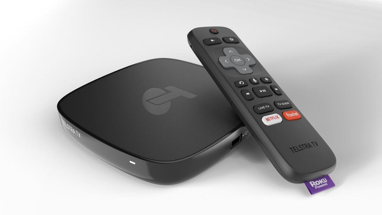 The new edition of Telstra TV features a remote control with voice search functionality.