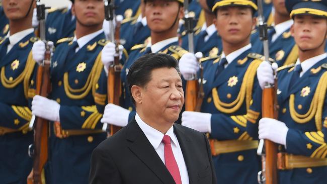 Chinese President Xi Jinping at a military parade in Beijing. Picture: AFP