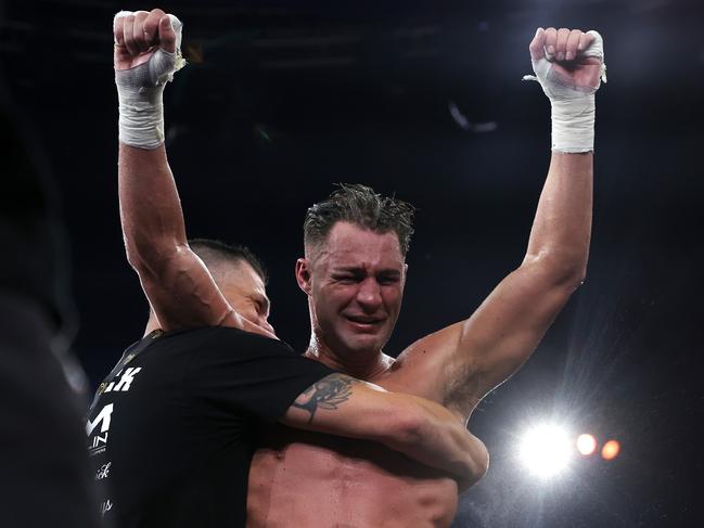 Rohan Murdoch celebrates his win over Hardman in March. Picture: Mark Kolbe/Getty Images