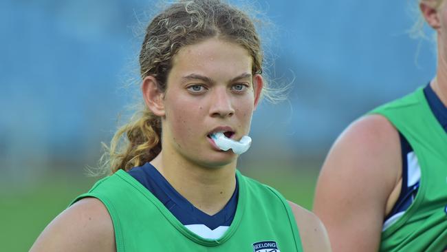 Nina Morrison at Geelong training. Picture: Stephen Harman