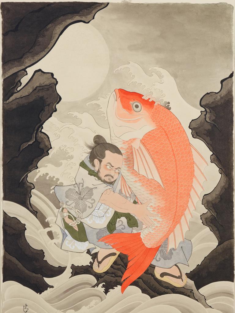 Yoshio Honjo: Adam with bream. Portrait of chef Adam Liaw.