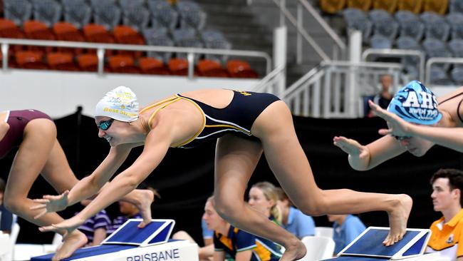 Hannah Casey of Mt St Michaels College at the CASSSA swimming championships. Picture, John Gass