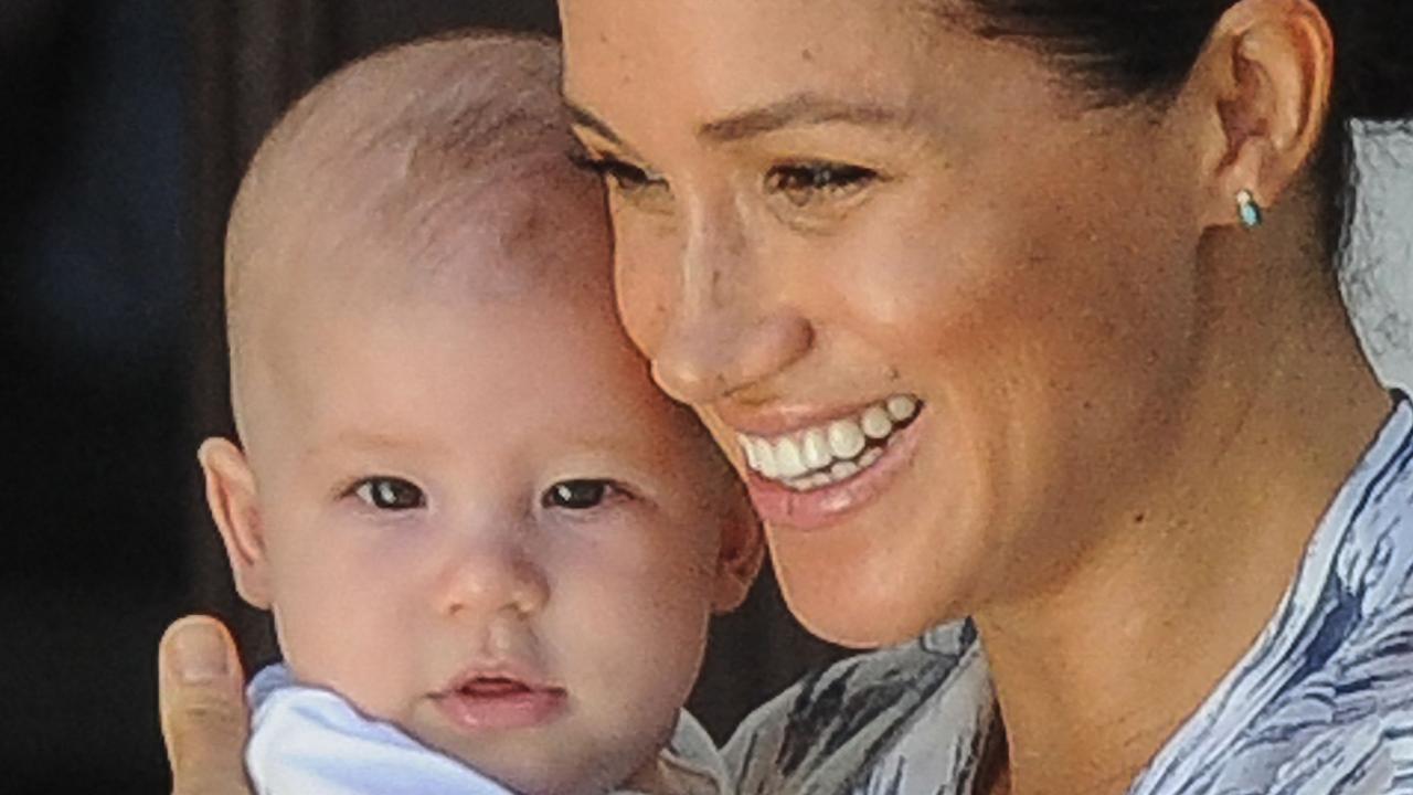 Meghan holds baby Archie during a trip to Africa. Picture: AFP