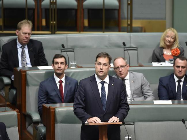 Jason Falinski makes his debut speech in parliament.