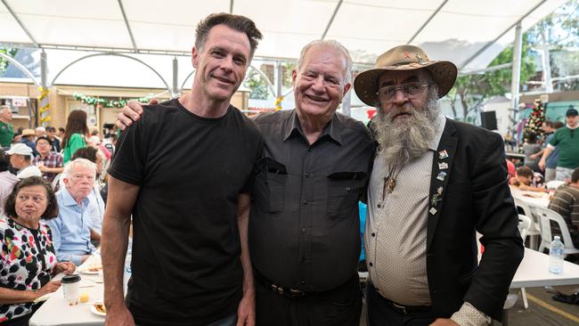 Premier Chris Minns and Reverend Bill Crews at the Crews Foundation Christmas lunch on Wednesday. Picture: NewsWire/Flavio Brancaleone.