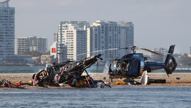 An aviation expert says footage will play a crucial role in determining the cause of a mid-air helicopter collision on the Gold Coast which killed four people. Picture Glenn Hampson
