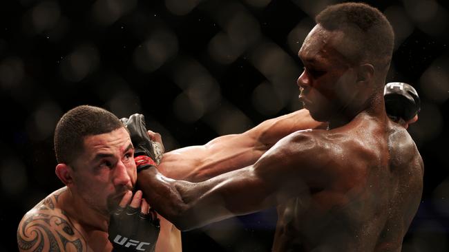 Rob Whittaker (L) had been gunning for another fight with Adesanya (R). Picture: Carmen Mandato/Getty Images