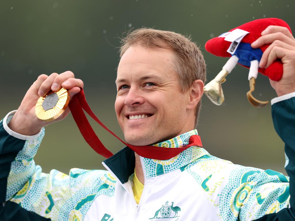 Curtis McGrath won gold in the kayak singles for the third Paralympic Games in a row. Picture: Getty Images