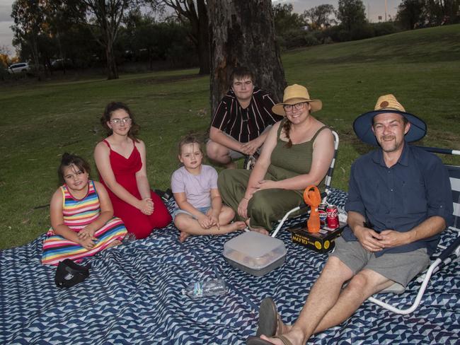 Annabelle Avery, Paige Jukes, Grace Avery, Sara Avery, Jesse Avery, Henry Avery at the 2024 Mildura Christmas Carols. Picture: Noel Fisher