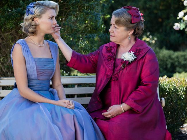 Abby Earl stars with Noni Hazelhurst in Foxtel drama ‘A Place to Call Home’. Picture: Foxtel